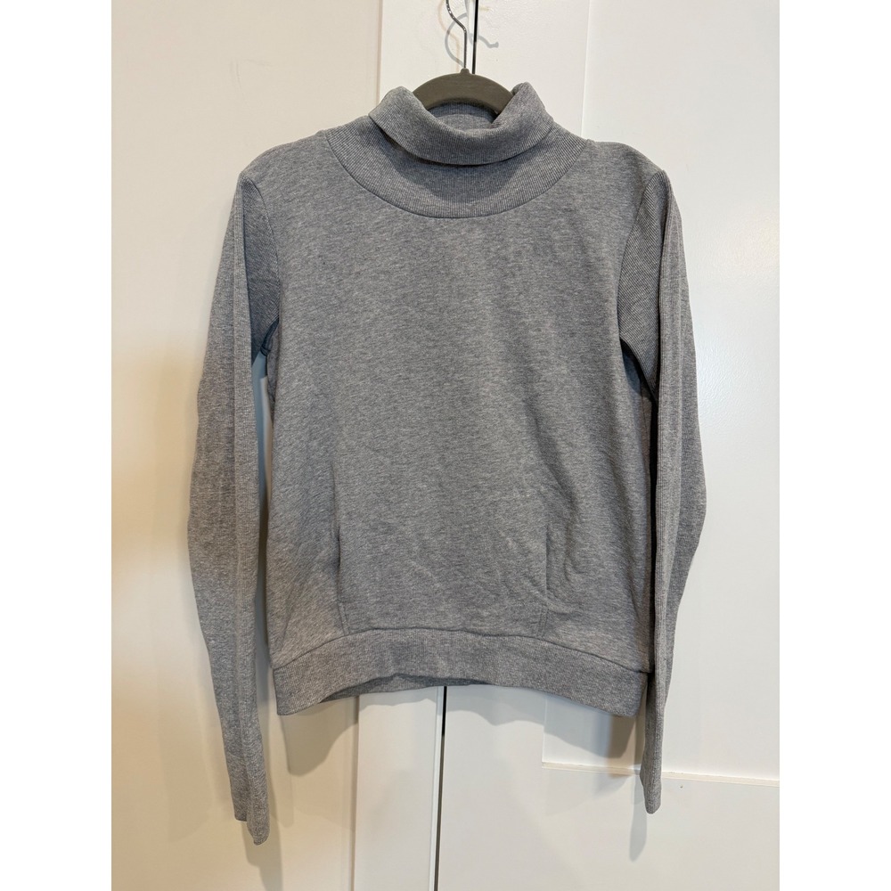 ALO Funnel Neck Sweatshirt Sz S Grey EUC Yoga Athleisure Cozy Pullover